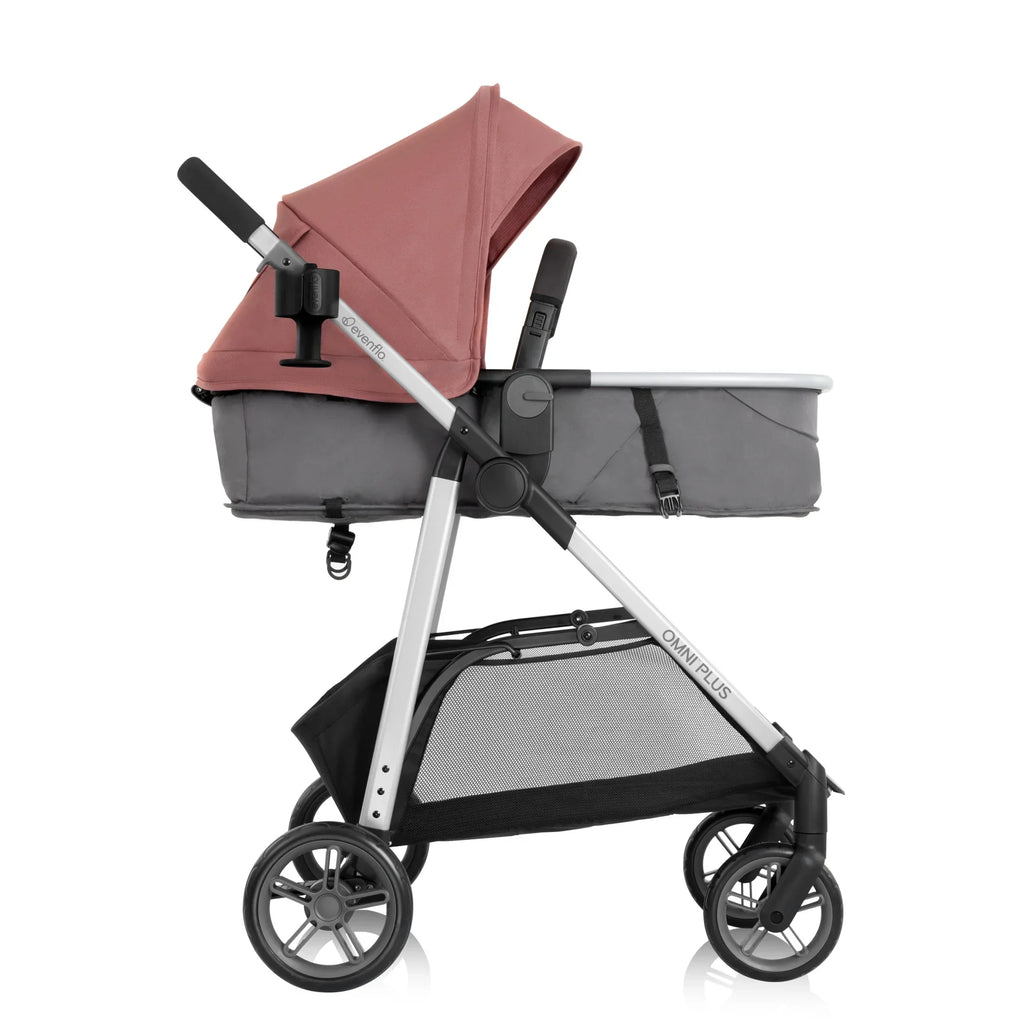 2026 NewEvenflo Omni Plus Modular Travel System with LiteMax Sport Infant Car Seat, Mylar Gray, Unisex