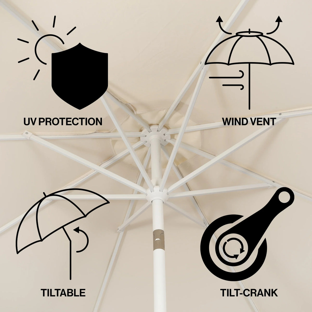 2026 NewJONATHAN Y Tracy 9 ft. Market Patio Umbrella, Classic Mid-Century Scalloped Fringe, with Auto-Tilt Crank, Wind Vent and UV Protection, Coral Pink/White, Dark Brown Pole