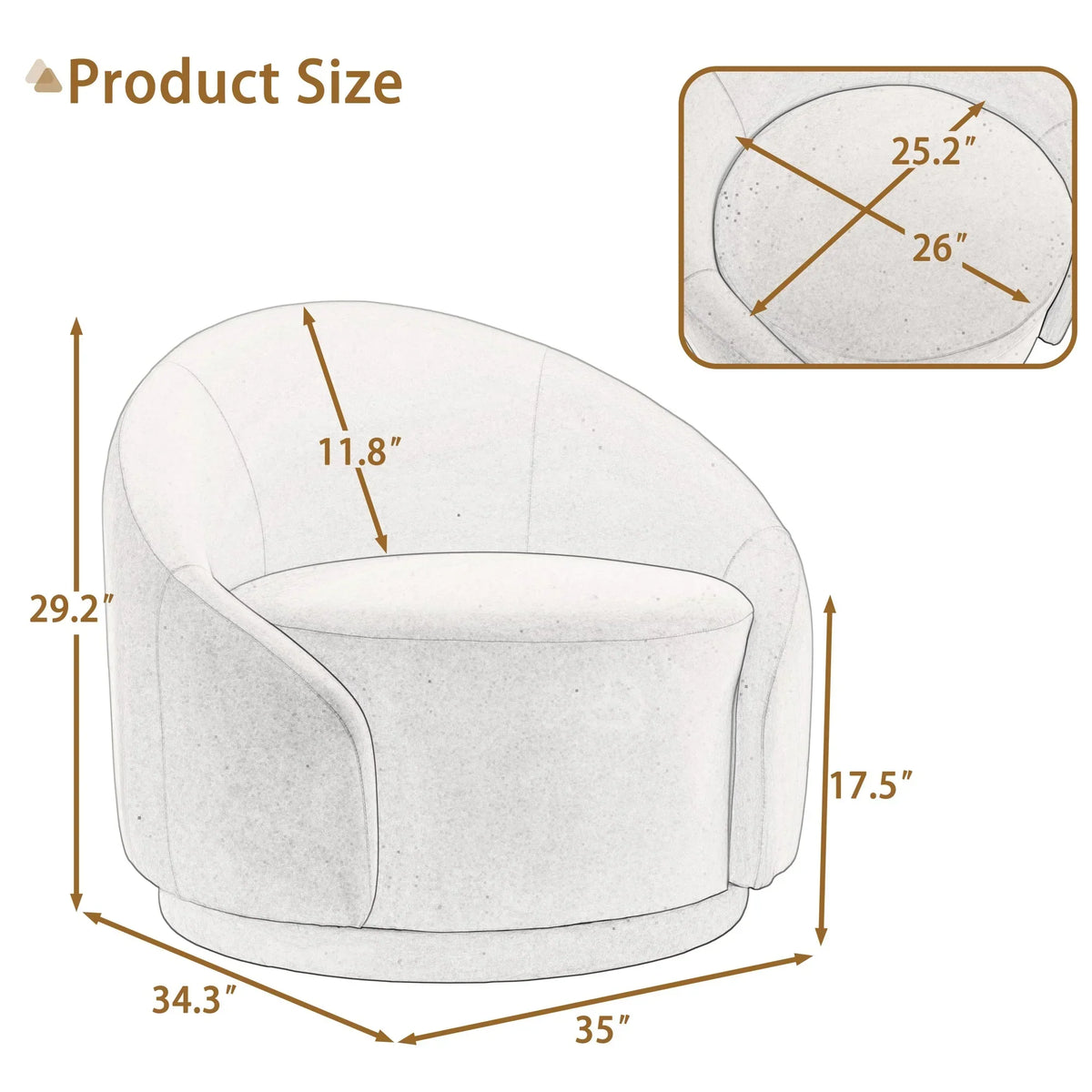 2026 New360" Swivel Accent Chair for Living Room, Boucle Barrel Armchair Single Sofa Chair Reading Chair, Sage Green