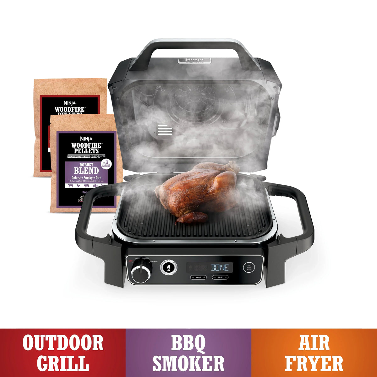 2026 NewWoodfire Outdoor Grill & Smoker, 3-in-1 Master Grill, BBQ Smoker, & Outdoor Air Fryer with Woodfire Technology, OG700