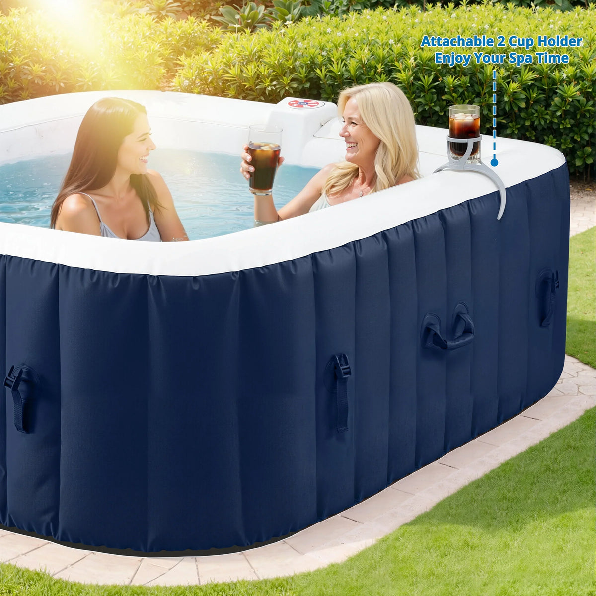 2026 New73 inch 4-6 Person Inflatable Hot Tub Spa with Control Panel, Outdoor Portable Hottub with 130 Jets, Insulated Tub Cover and Floor Protector, Temperature up to 104" F, Gray