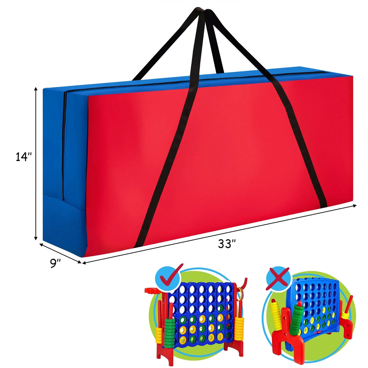 2026 NewCostway Giant 4 in A Row Jumbo 4-to-Score Game Set W/Storage Carrying Bag for Kids Adult