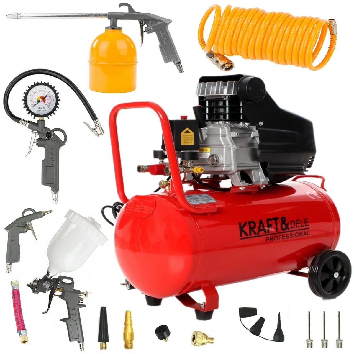 2026 KRAFT&DELE KD401 Compresor de aceite 50 L, 3,8 CV, 8 bar con kit neumático