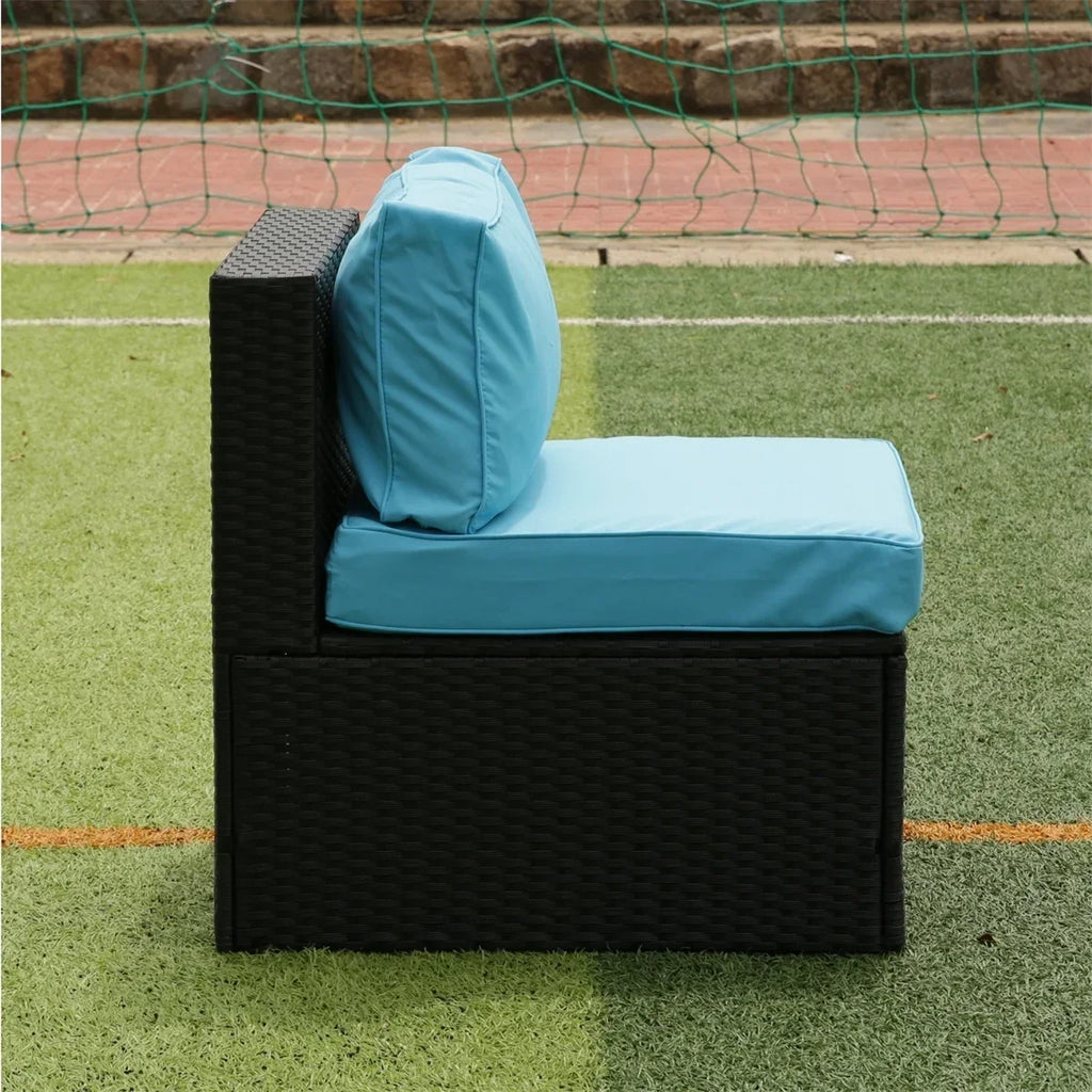 2026 New7 Piece Patio Furniture Sets Outdoor Sectional PE Rattan Outdoor Furniture Patio Conversation Set with Cushions and Glass Coffee Table, for Balcony Lawn and Garden, Gray