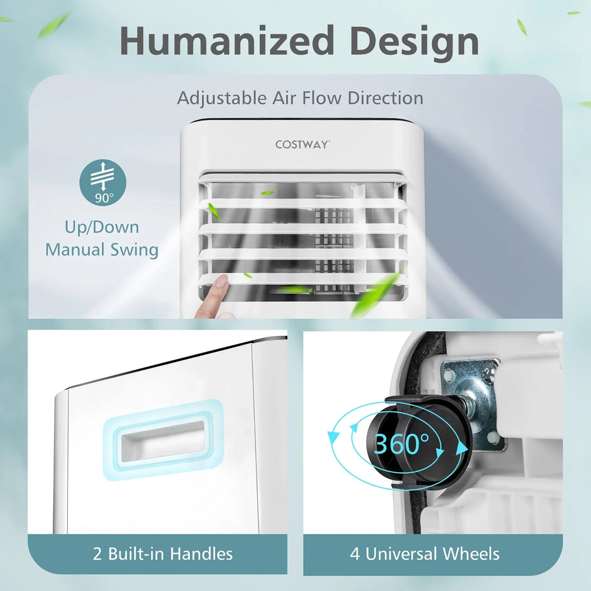 2026 NewCostway 10000 BTU Portable Air Conditioner 3-in-1 Air Cooler with Fan Dehum Sleep Mode