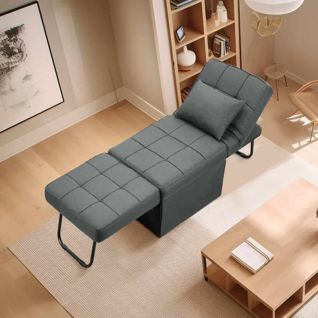 2026 NewAinfox Folding Sofa Bed, 4 in 1 Daybeds Ottoman Chair Lounge Couch for Guest Sleeper, Suitable for Modern Living Room, Bedroom, Small Single Size(Dark Grey)