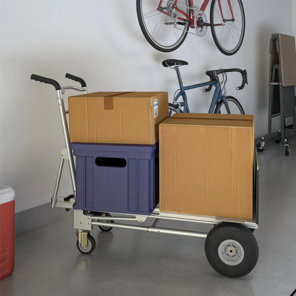 2026 NewCosco 3-in-1 Assist Series Aluminum Hand Truck/Assisted Hand Truck/Cart w/ flat free wheels, Silver