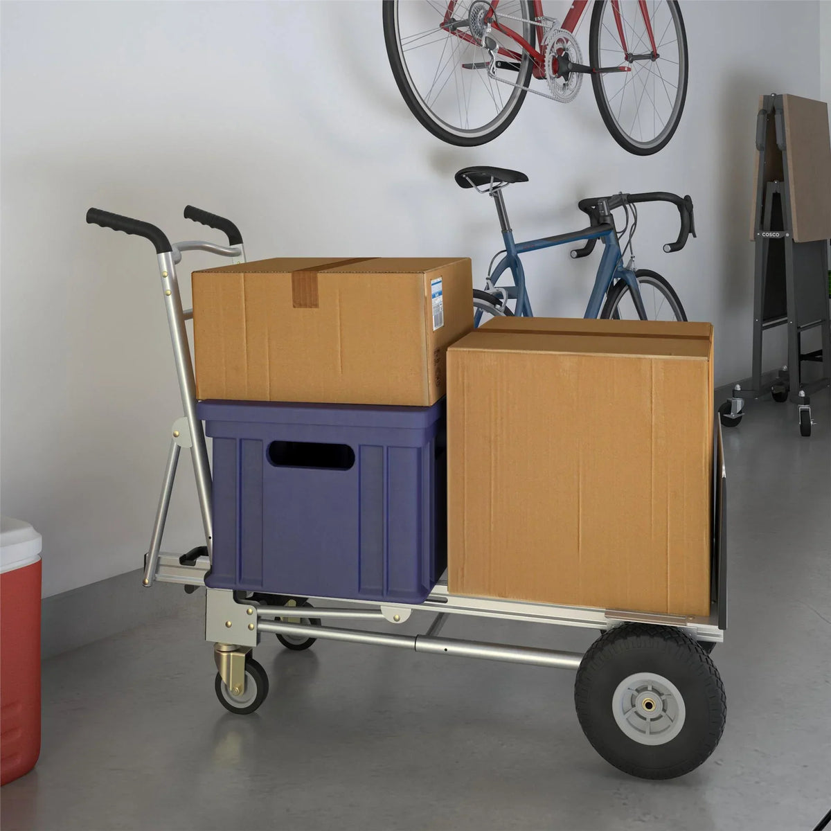2026 NewCosco 3-in-1 Assist Series Aluminum Hand Truck/Assisted Hand Truck/Cart w/ flat free wheels, Silver