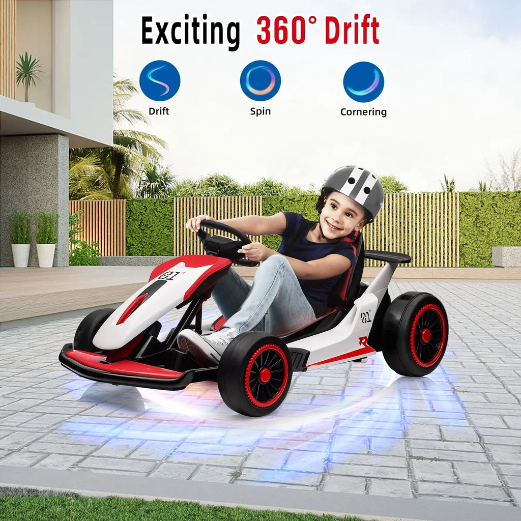 2026 New24V Drift Kart with 2X150W Strong Motor, 7AH Big Battery, Electric Pedals, Electric Go Kart Outdoor Race Toy