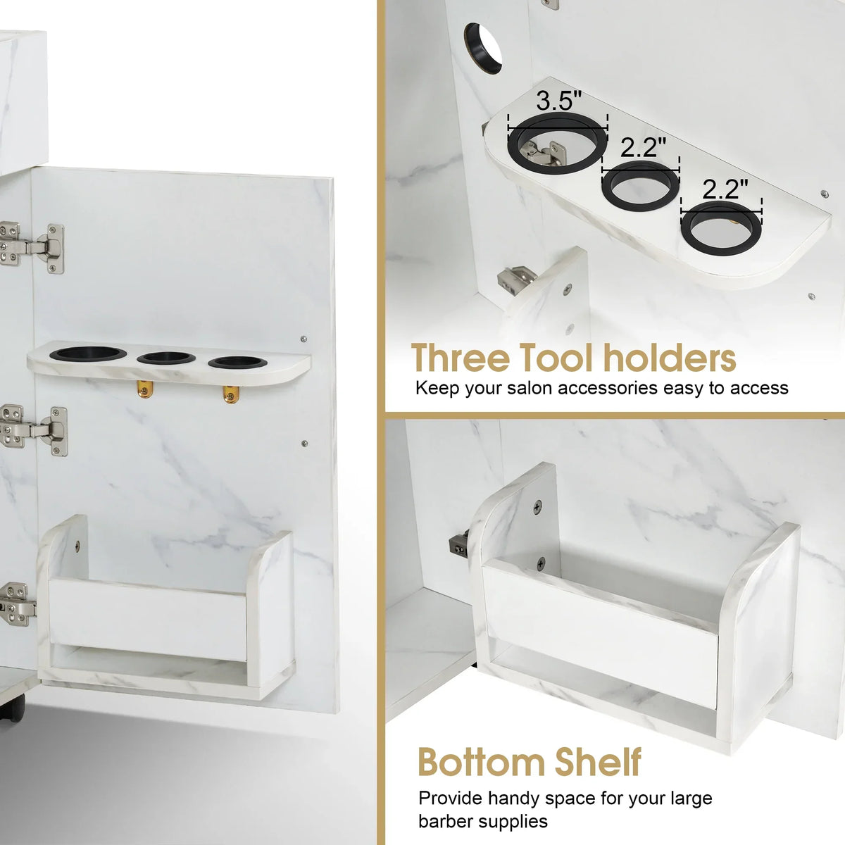2026 NewBarberPub Salon Trolley, Hair Styling Rolling Utility Cart with Storage Drawer