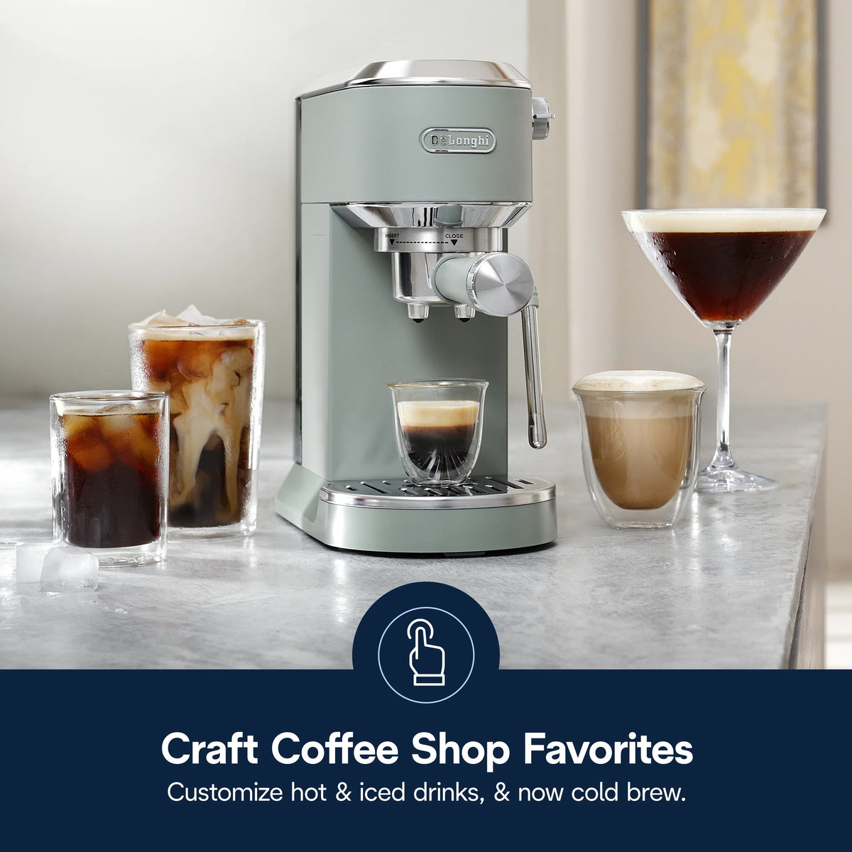 2026 NewDe’Longhi Dedica Duo Espresso Machine, Compact Size with Built in Frother for Latte Art, Brew Espresso, Cold Brew, Lattes & More, Stainless Steel