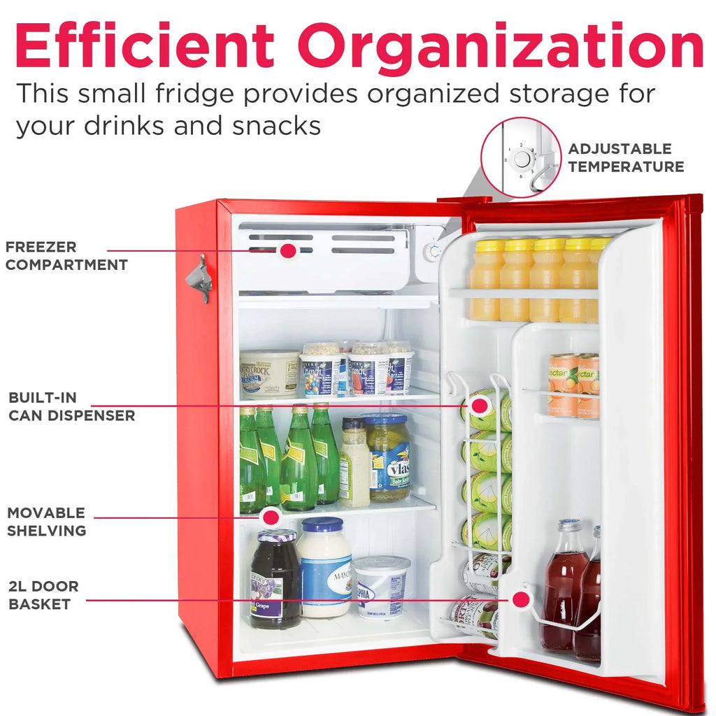 2026 NewFrigidaire EFR376-C-PINK 3.2-Cu.-Ft. 65-Watt Retro Bar Fridge with Side Bottle Opener (Pink)