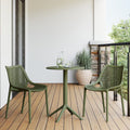 2026 NewWestinTrends Playa 3-Piece Outdoor Resin Patio Bistro Set with Stackable Patio Dining Side Chairs, Olive Green