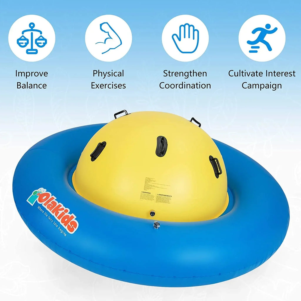 2026 NewOLAKIDS 8FT Inflatable Dome Rocker Bouncer, Outdoor Kids Giant Roll and Play Seesaw Rocker with 6 Secure Handles, Max Weight 250 LBS, Toddlers Climbing Toy Backyard Play Center Equipment
