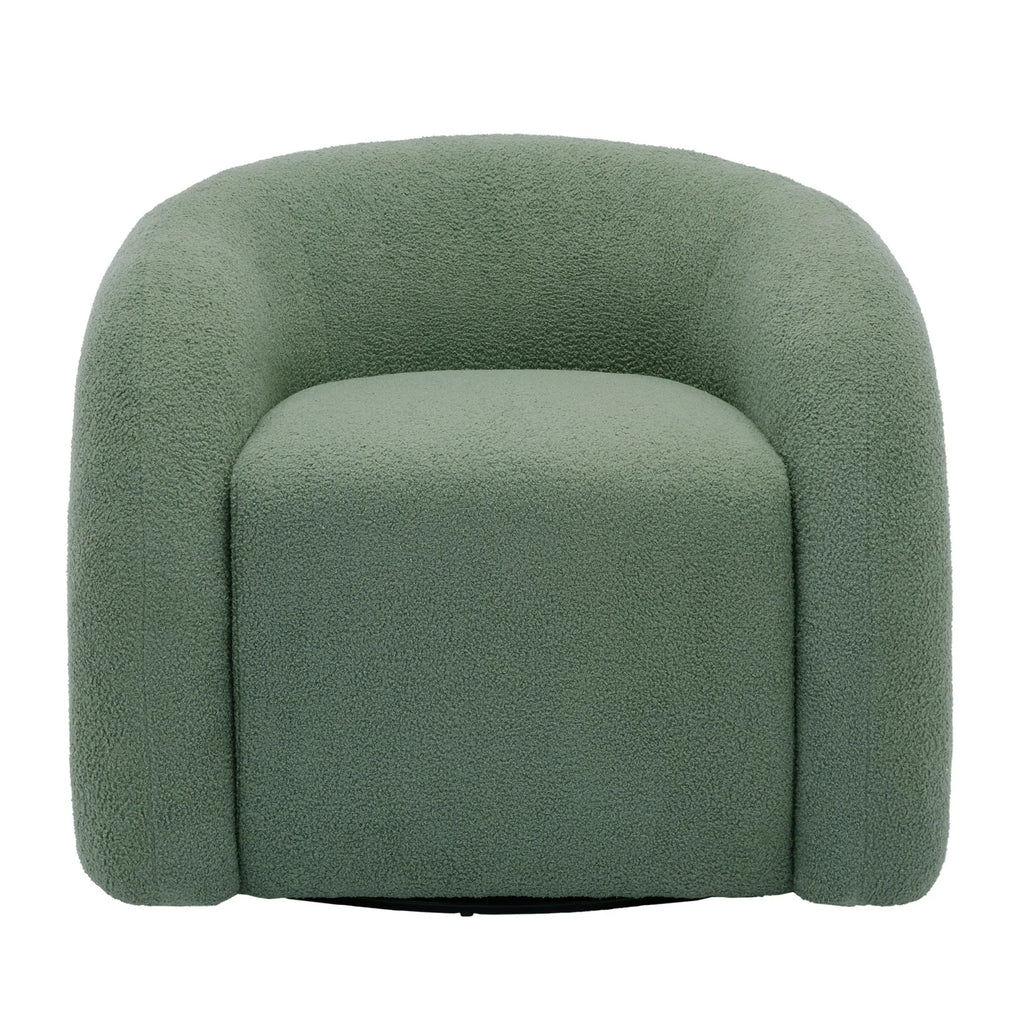 2026 New360" Swivel Accent Chair for Living Room, Boucle Barrel Armchair Single Sofa Chair Reading Chair, Sage Green