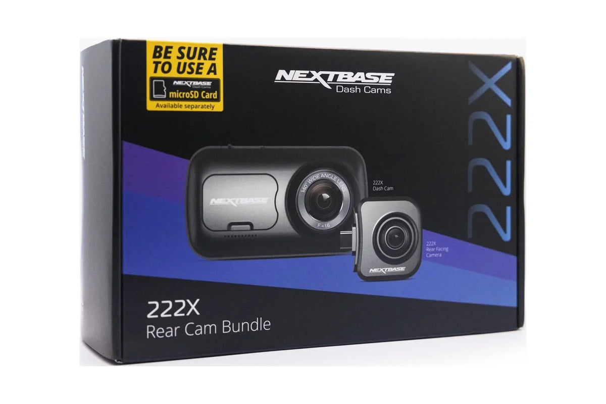 2026 NewNextbase 222X Compact Dual Dash Cam Front & Rear 2.5" HD IPS Screen, 1080p Full HD, 6 Layer Lens, Black, 0.17 lbs assembled.