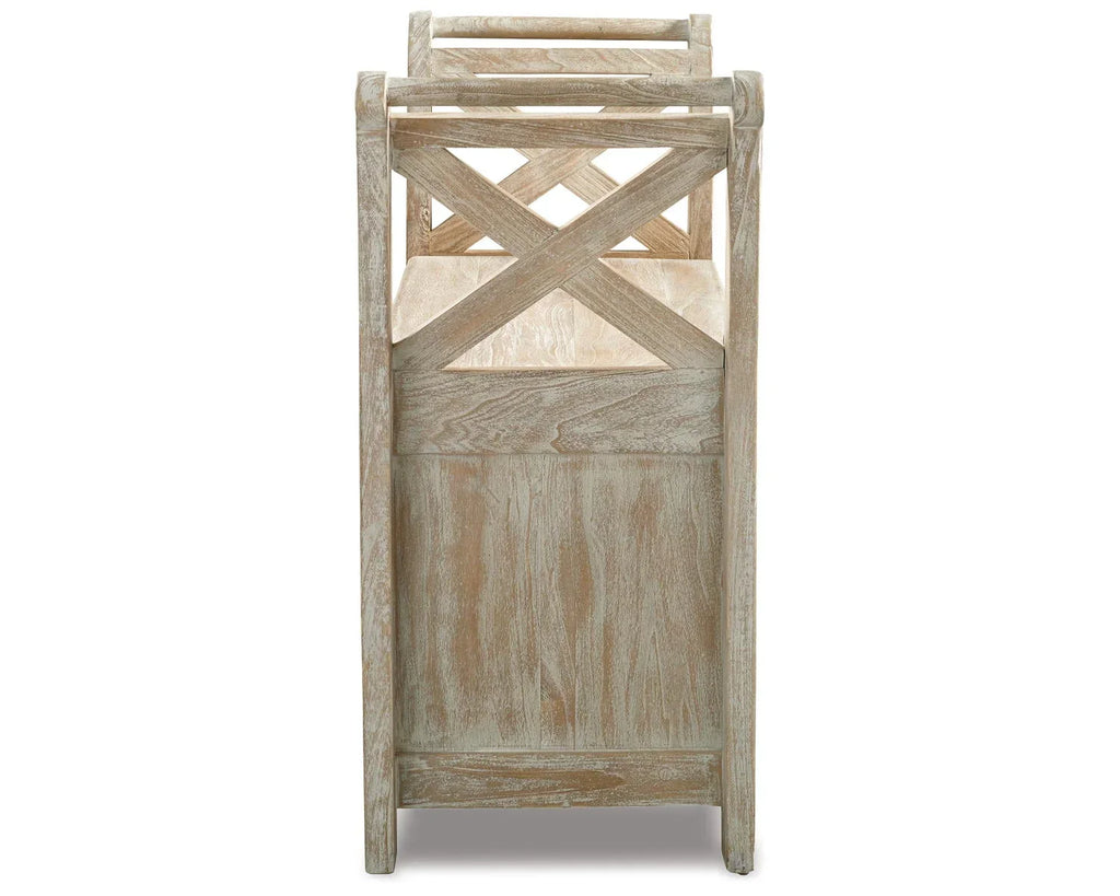 2026 NewSignature Design by Ashley Casual Fossil Ridge Accent Bench Whitewash