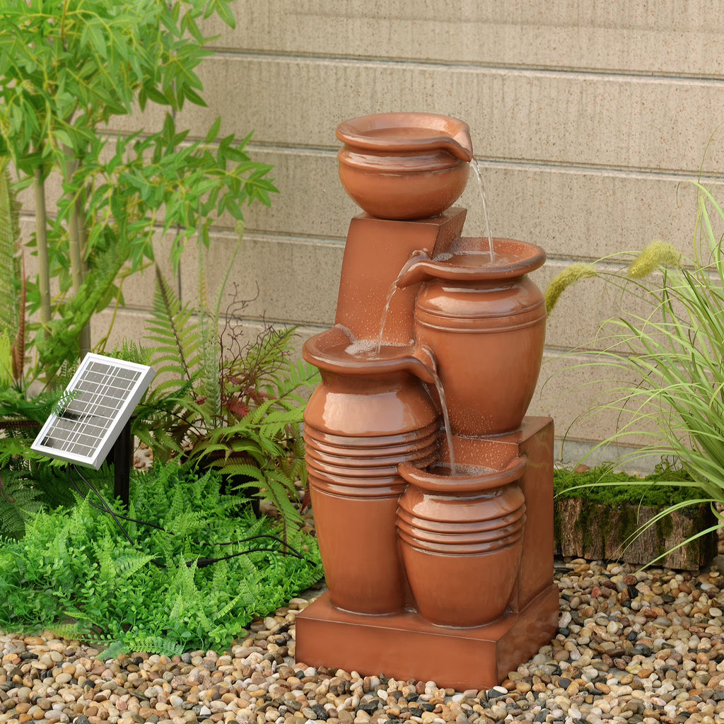 2026 NewTeamson Home 28.74" Solar Water Fountain with LED Lights, Navy