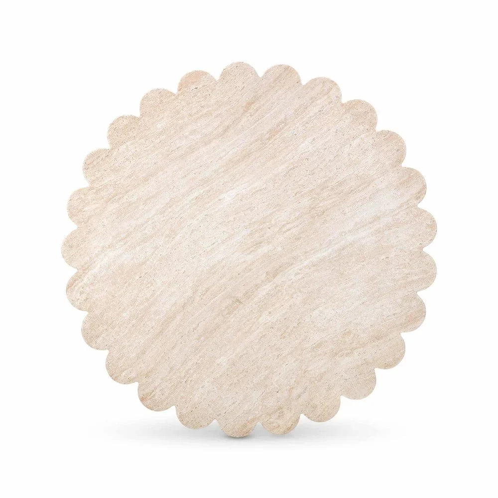 2026 NewTOV Furniture Blossom Washed Travertine Finish Indoor/Outdoor Coffee Table
