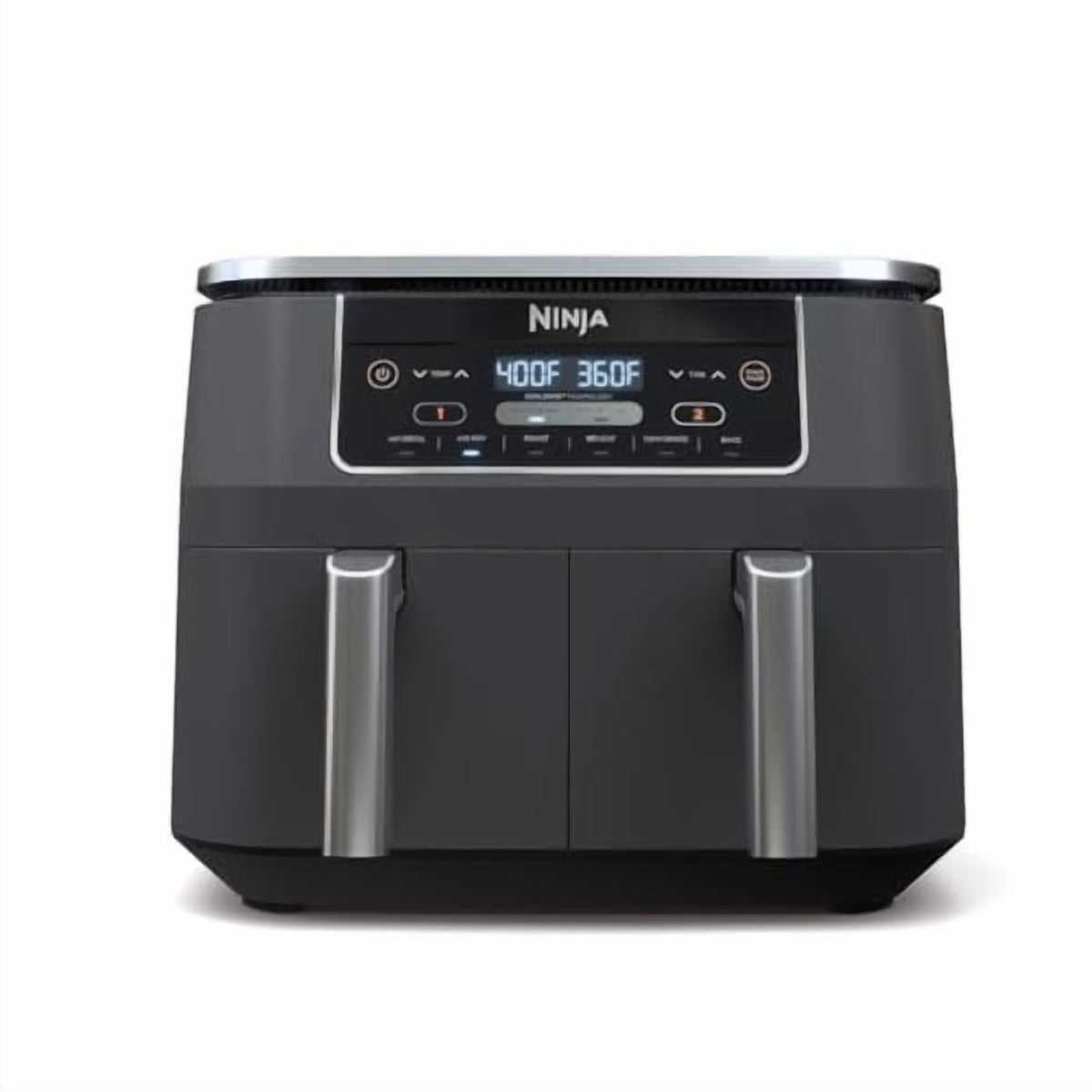 2026 NewNinja DZ201 Foodi 8 Quart 6-in-1 DualZone 2-Basket Air Fryer with 2 Independent Frying Baskets, Match Cook & Smart Finish to Roast, Broil, Dehydrate & More for Quick, Easy Meals, Grey