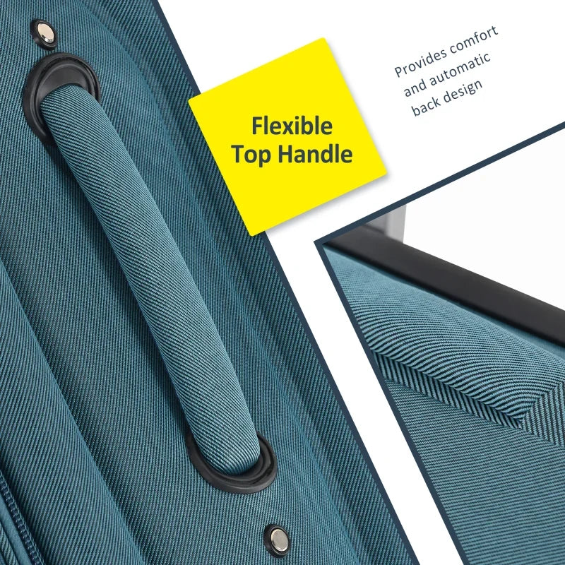 2026 NewSoftside Luggage Expandable 3 Piece Set Suitcase Upright Spinner Softshell Lightweight Luggage Travel Set