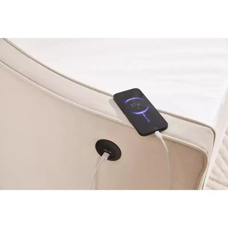 2026 Cama sofá Twin con cama nido, tapizada en terciopelo, puerto USB y bolsillos laterales - ModernLuxe