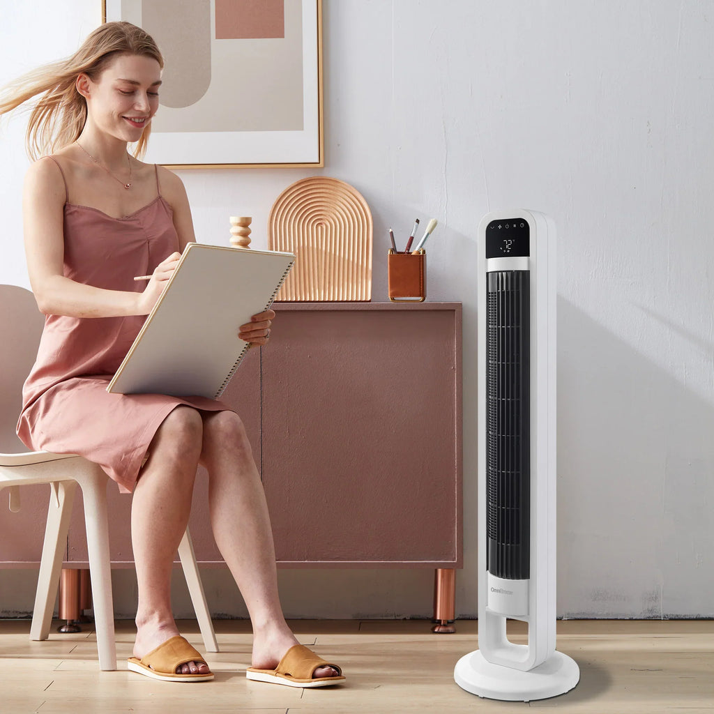 2026 NewOmniBreeze Tower Fan with Internal Oscillation and Wi-Fi