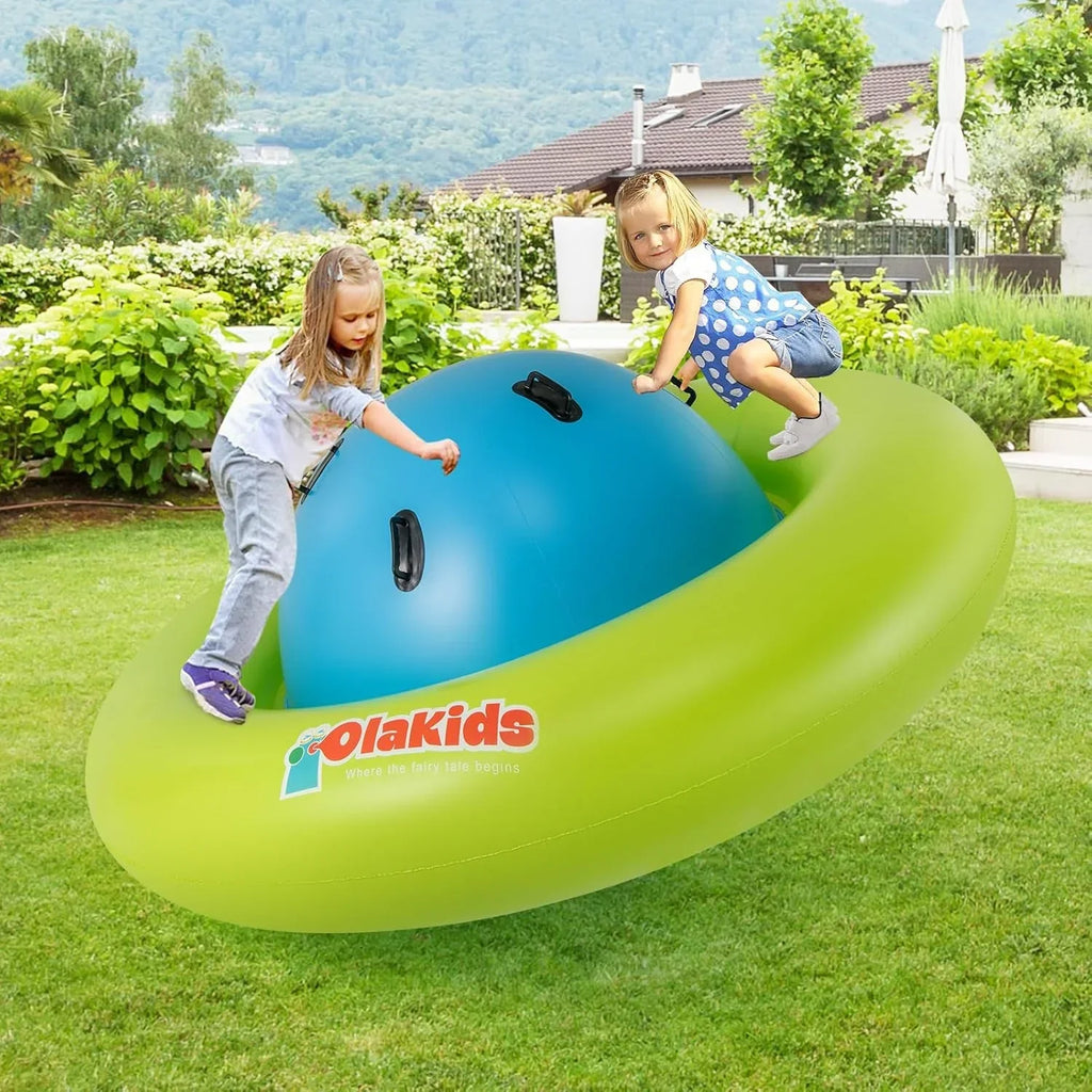 2026 NewOLAKIDS 8FT Inflatable Dome Rocker Bouncer, Outdoor Kids Giant Roll and Play Seesaw Rocker with 6 Secure Handles, Max Weight 250 LBS, Toddlers Climbing Toy Backyard Play Center Equipment