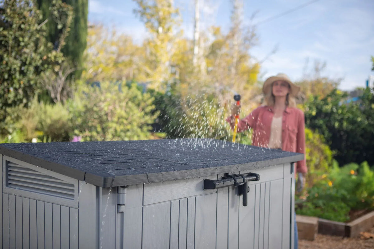 2026 NewKeter Store-It-Out Prime 4.3 x 3.7 ft. Outdoor Resin Storage Shed with Easy Lift Hinges, Perfect for Yard Tools, Pool Toys and Garden Accessories, Grey