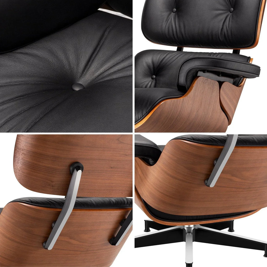2026 NewLounge Chair, Mid Century Lounge Chair,Top Grain Leather Sofa for Living Room, Indoor Modern Lounge Chair and Ottoman Set, Chaise Lounge for Office, Study