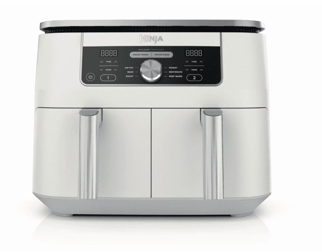 2026 NewNinja Foodi 6-in-1, 8 Quart 2-Basket Air Fryer with DualZone Technology -White