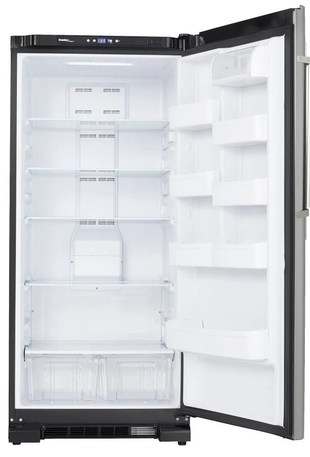 2026 Refrigerador espacioso Danby de 17 pies cúbicos, tamaño ideal para apartamentos, de acero inoxidable.