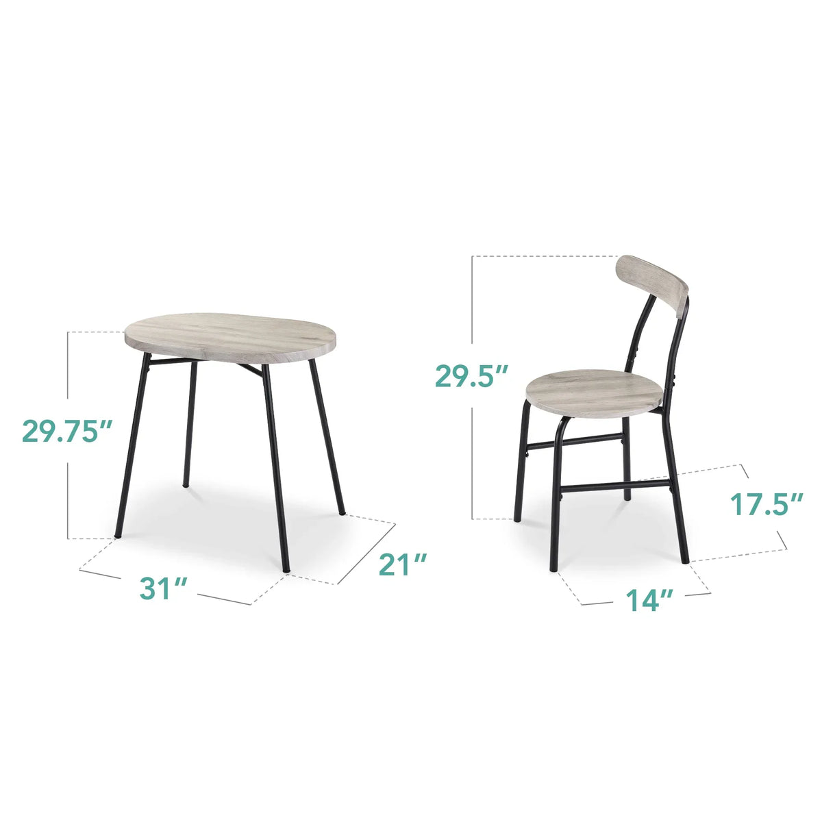 2026 NewBest Choice Products 3-Piece Modern Oval Dining Table Set, Small Kitchen Dinette w/ 2 Chairs - Black/Black