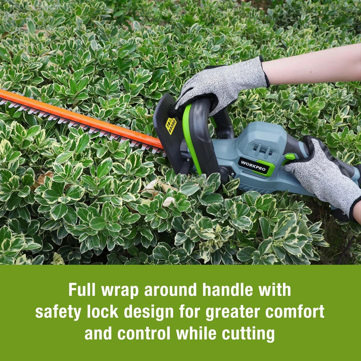 2026 NewWORKPRO 20V Cordless Hedge Trimmer, 20" Dual Action Blades Electric Hedge Trimmer, with Battery and Charger