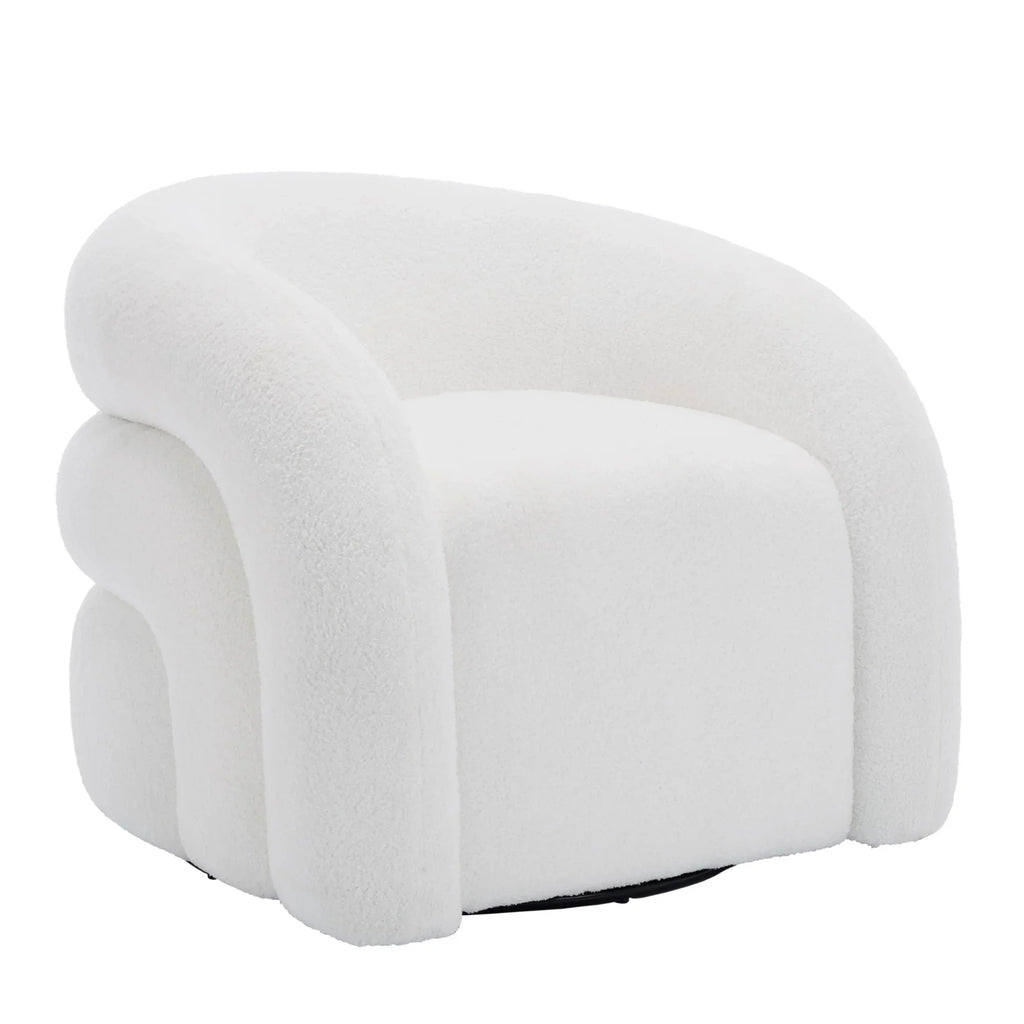 2026 New360" Swivel Accent Chair for Living Room, Boucle Barrel Armchair Single Sofa Chair Reading Chair, Sage Green