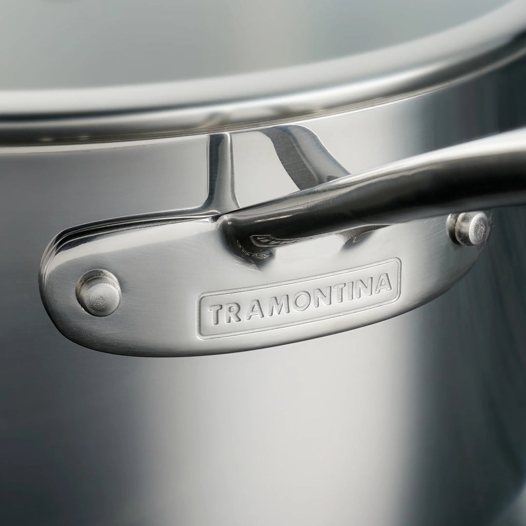 2026 NewTramontina 14-Piece Tri-Ply Clad Stainless Steel Cookware Set, with Glass Lids