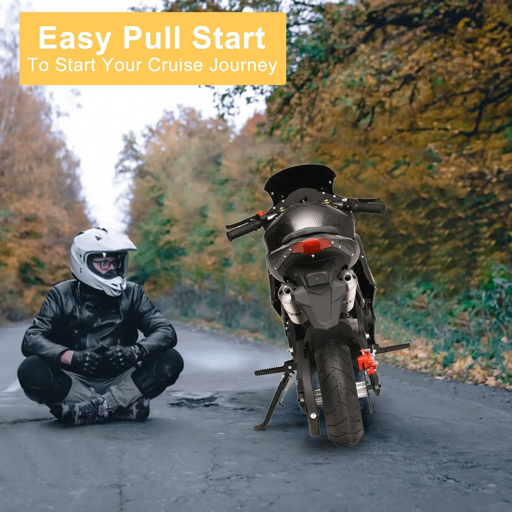 2026 NewAQQW 49cc Gas Mini Motorcycle for Adults & Kids, 4-Stroke Mini Bikes, Gas Mini Dirt Bikes Ride on Toys, Max Load 441Lbs, Best Gifts for Kids