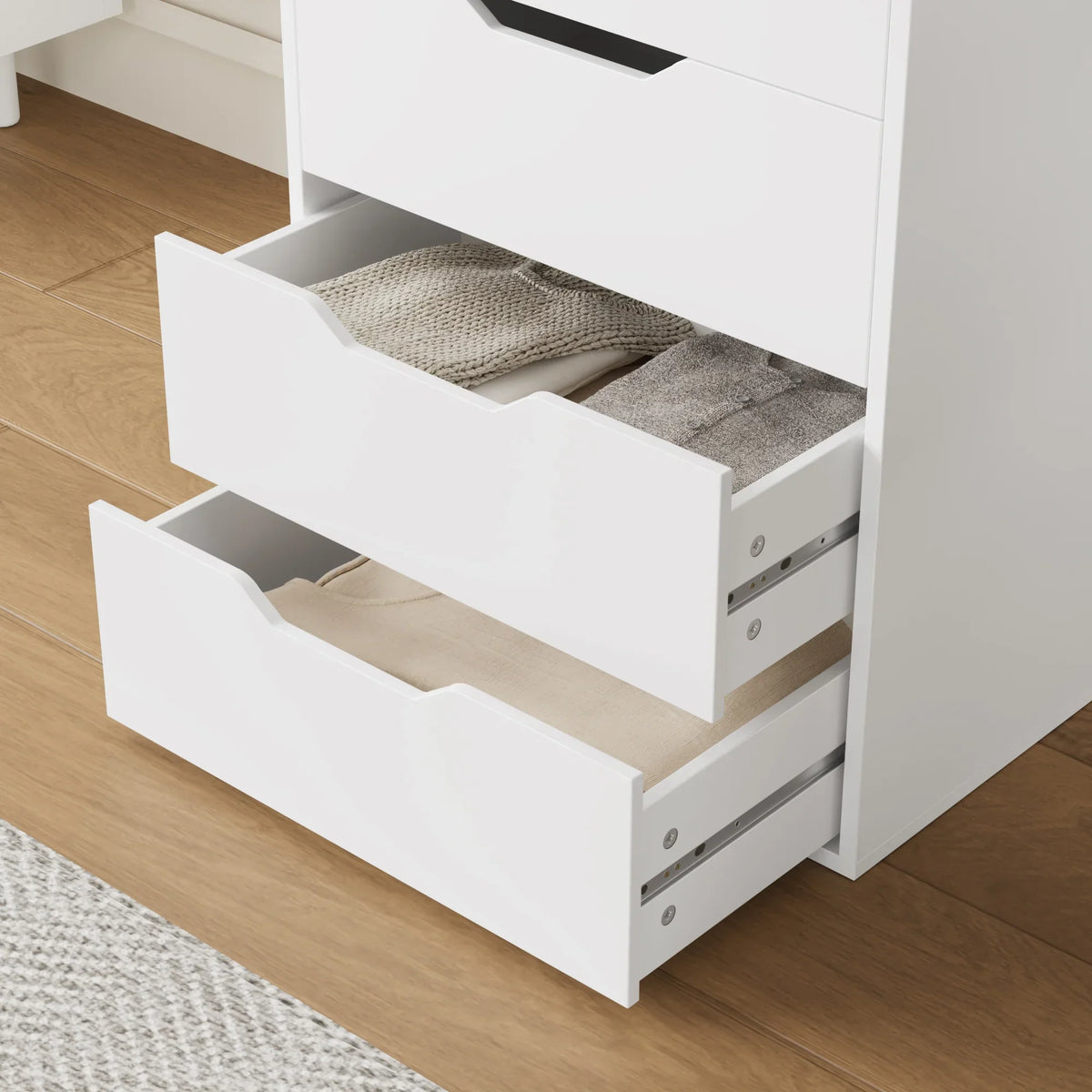 2026 NewHomfa Vertical 8 Drawer Dresser, 44.5""H Modern Drawers Dresser for Bedroom Living Room, White