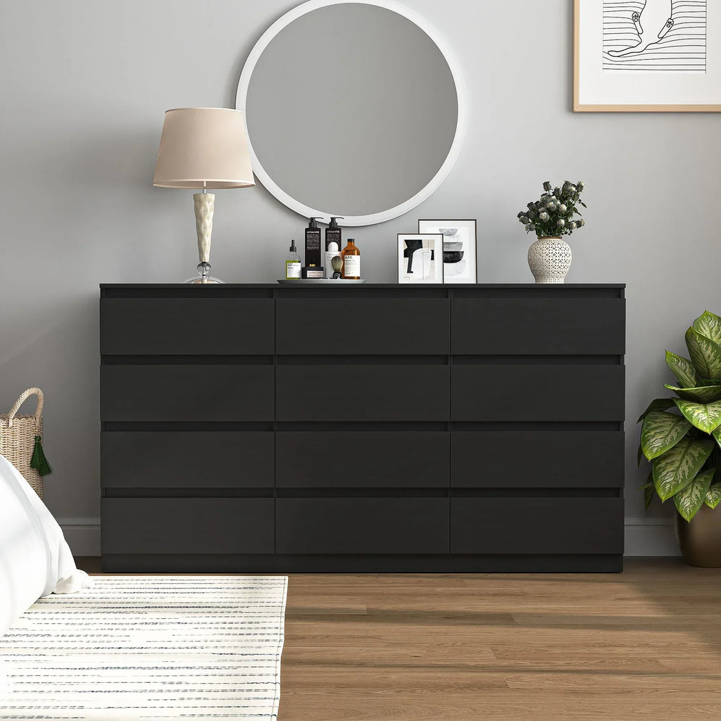 2026 NewResenkos Modern Mid Century 6 Drawer Wide Dressers Chests for Bedroom, Chest of Drawer Organizer Grey