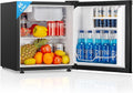 2026 Mininevera FOHERE de 46 litros, pequeña, con sistema de refrigeración de 7 etapas, de bajo consumo, súper silenciosa, puerta reversible y patas ajustables, ideal para hoteles, oficinas y apartamentos pequeños, color negro.