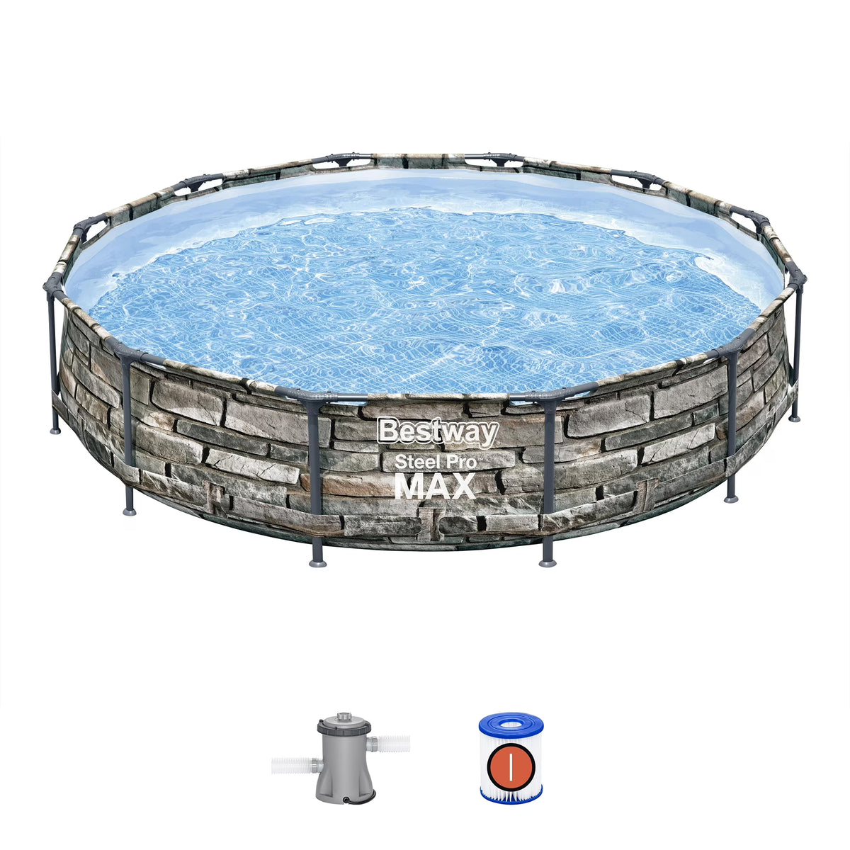 2026 NewBestway Steel Pro MAX 12' x 30" Above Ground Outdoor Swimming Pool Set