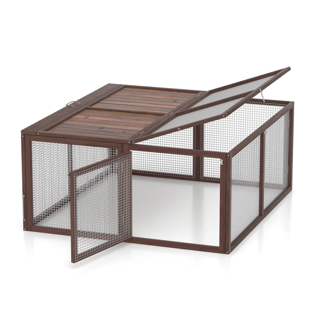 2026 NewPortable Chicken Coop Run Rabbit Hutch Outdoor Small Animal Cage House Wooden Poultry Enclosure for Bunny, Duck, Chick, Quail, No Assembly Required