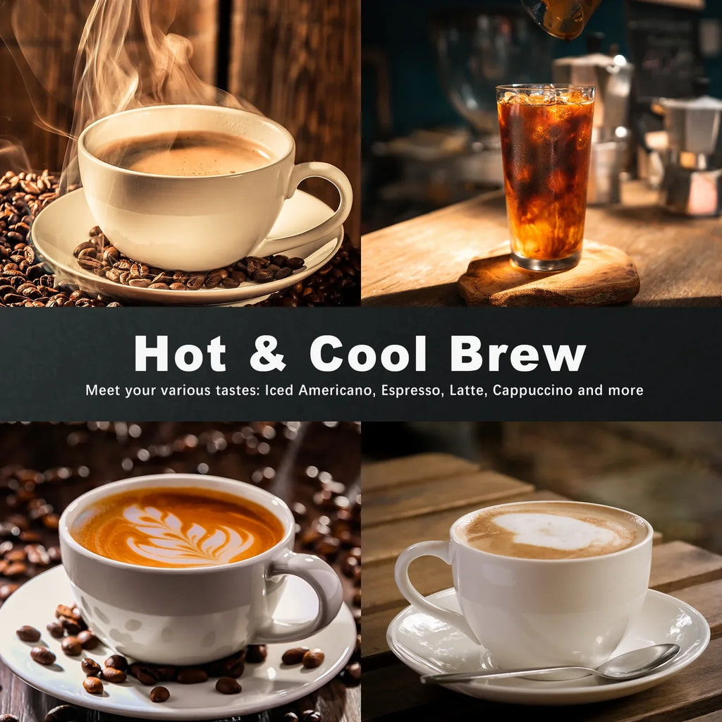 2026 NewBluebow All-in-One Espresso Machine with Grinder, 20-Bar Automatic Coffee Maker, Built-in Milk Frother for Latte & Cappuccino, Single/Double Shot