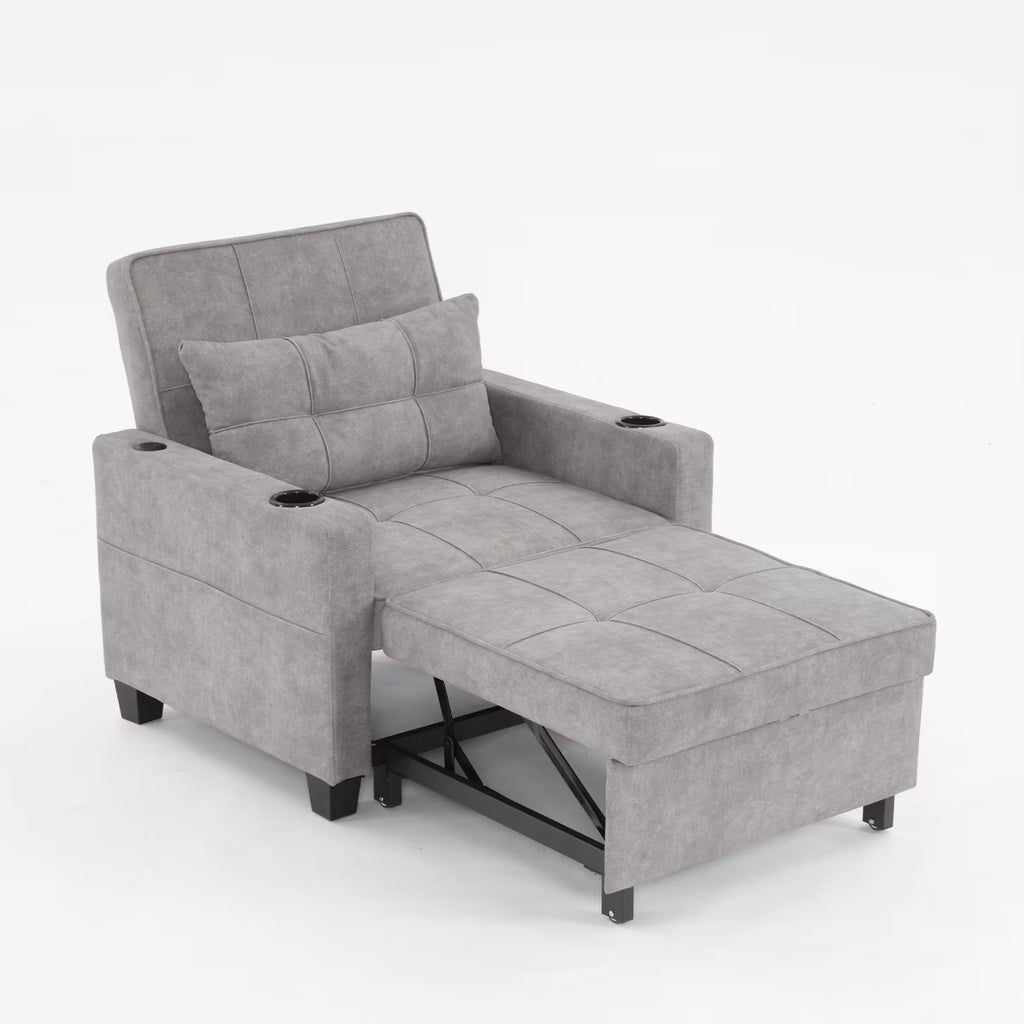 2026 NewConvertible Futon Sofa Bed, 3-in-1 Multi-Functional Sleeper Chair Bed with USB Ports, Adjustable Backrest Recliner,for Living Room Bedroom Small Space, Tech Cloth, Dark Grey