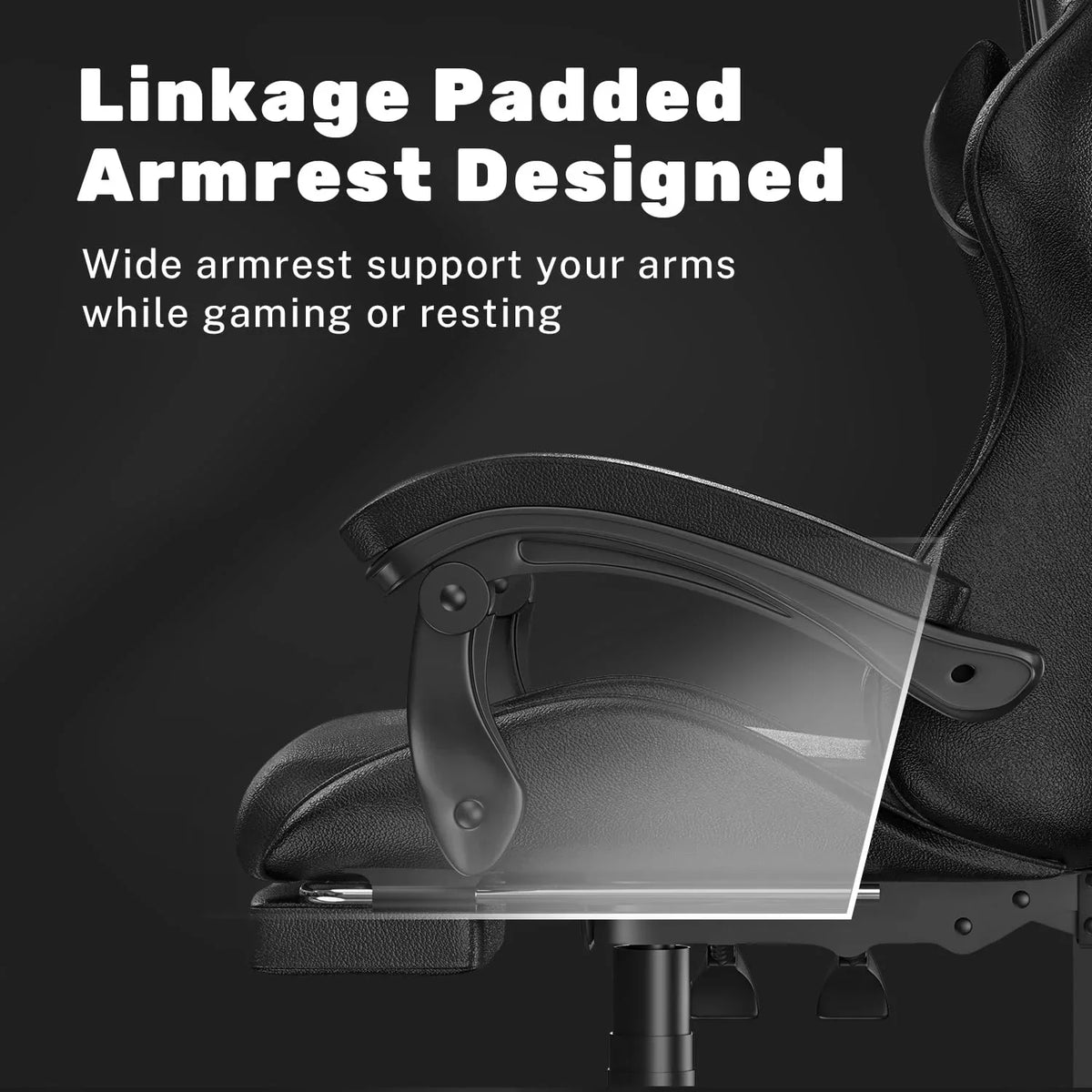 2026 NewBigzzia Gaming Chair Office Chair, Ergonomic Game Chair with Height Adjustable Headrest and Lumbar Support for Adults Teens, Black & White