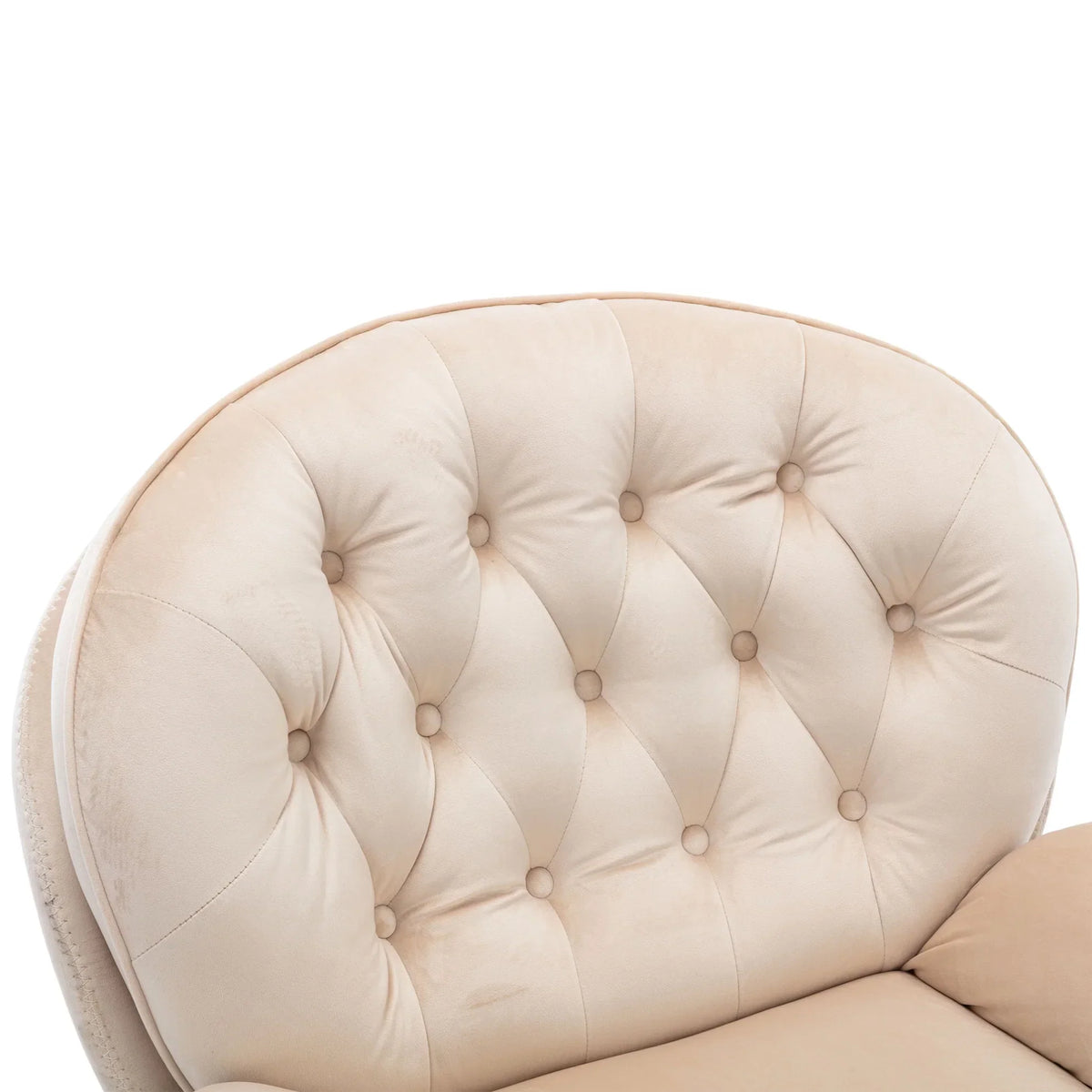 2026 NewVelvet Swivel Accent Chair with Ottoman, Modern Chaise Lounge Chair with Metal Frame and Footstool, Comfy Armchair Reading Chair for Living Room Bedroom Office,Blue