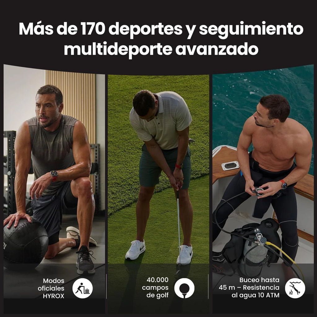 2026 Amazfit Balance 2 Reloj inteligente para hombre 47 mm, pantalla AMOLED 1,5", cristal de zafiro, NFC, GPS, batería de 21 días, 170 modos deportivos, Hyrox y golf