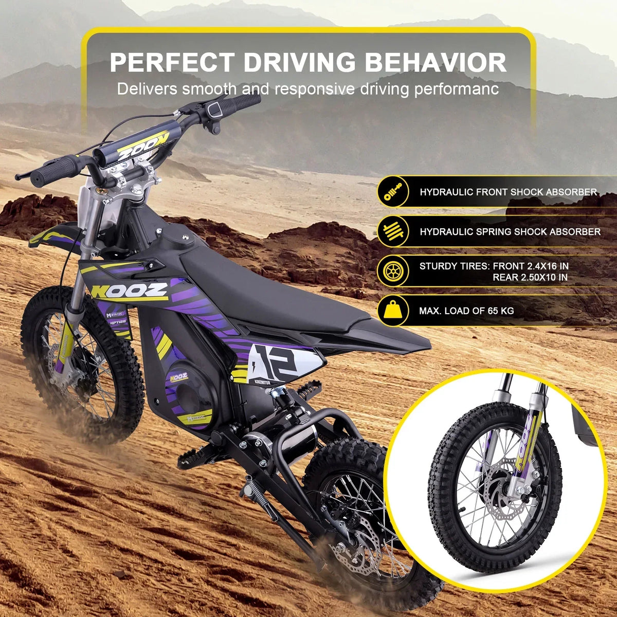 2026 NewMotoTec 36v 1000w (HP112E) Electric Dirt Bike Blue