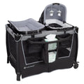 2026 NewBaby Trend Simply Smart Nursery Center Playard with Bassinet and Travel Bag - Whisper Grey