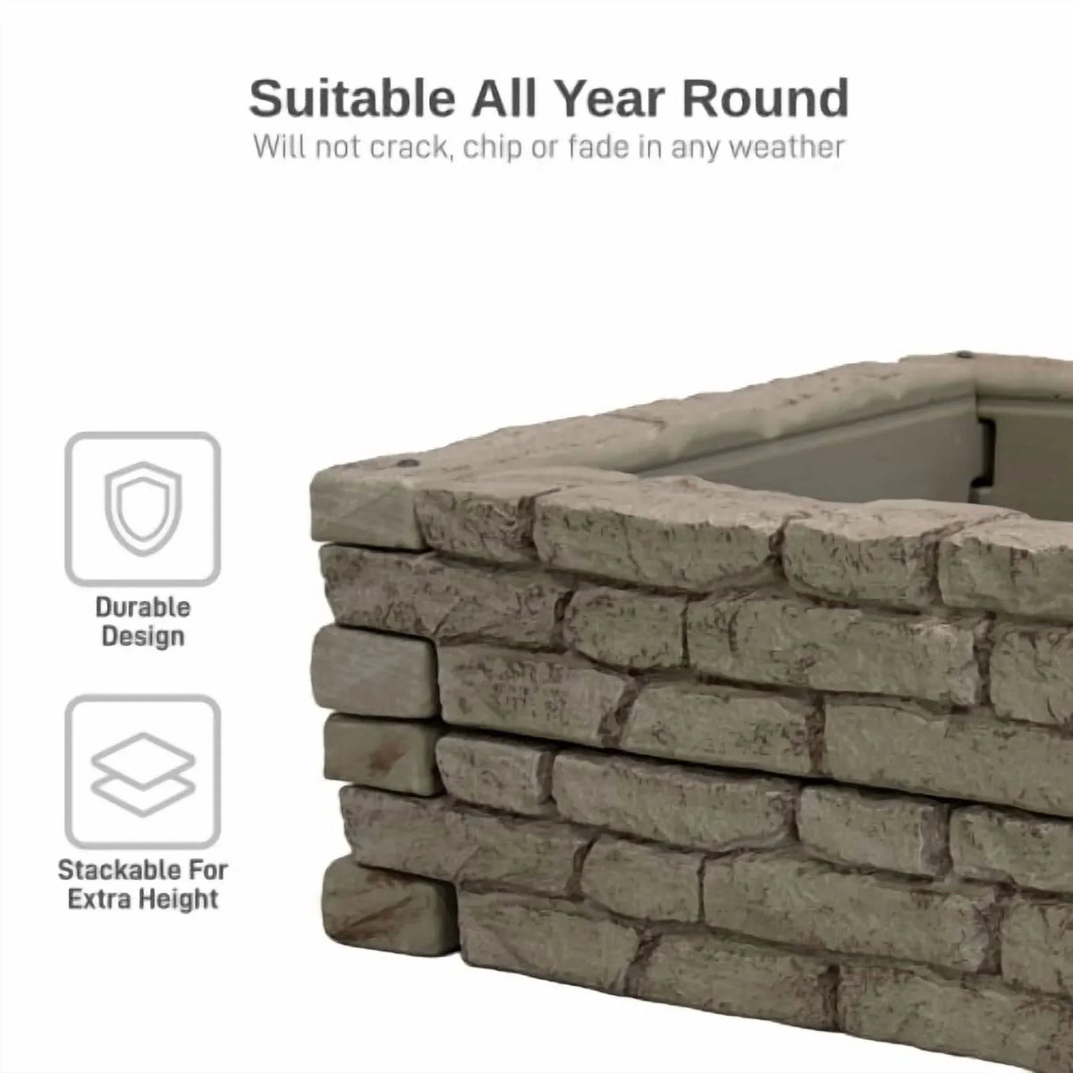 2026 NewRTS Home Accents Rock Lock Raised Garden Bed Straight Rock (Pack of 2)